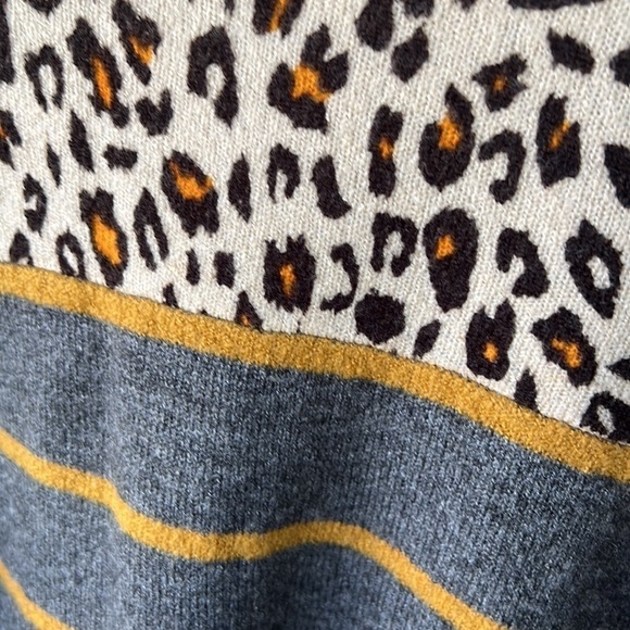 CLEARANCE BEACH LUNCH LOUNGE WOOL LIKE LEOPARD PRINT PULLOVER SWEATER LARGE EUC - Picture 3 of 5